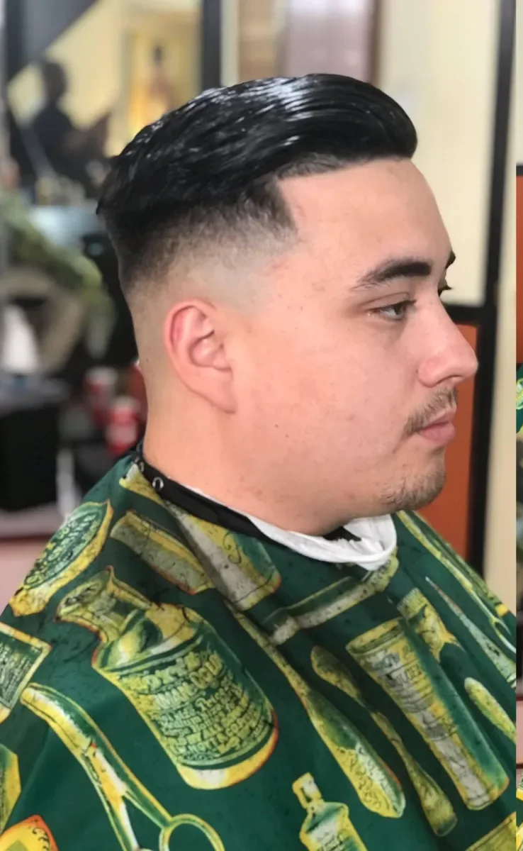 Classic tapered haircut finished in the chair